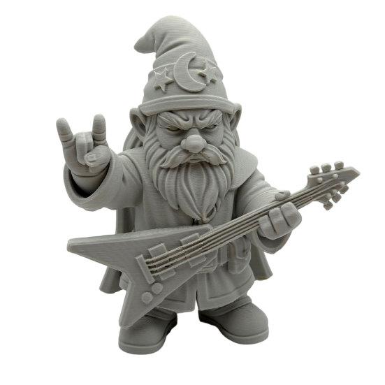 Huaqianguhh Funny Rocker Gnome Figurines, 3D Printed Musical Figurine with Guitar, Garden Decoration, Statue, Gift for Music Lovers