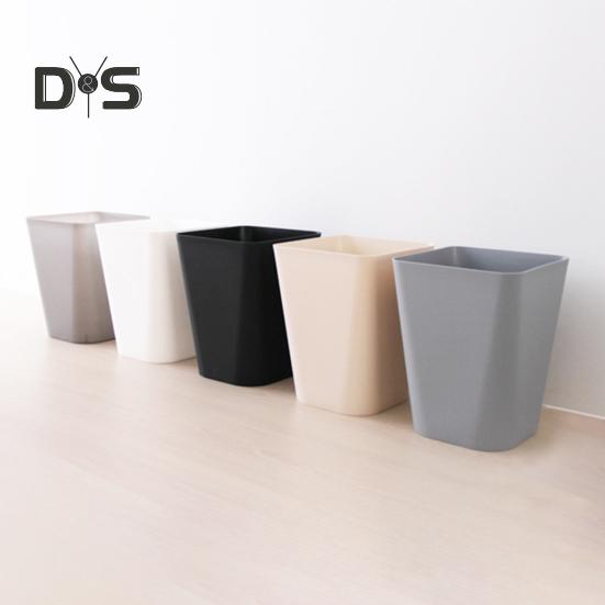 Small Waste Basket Trash Can Large Capacity Solid Color Easy To Clean Indoor Outdoor Plastic Garbage Bin