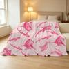Lightweight Flannel Throw Blanket, Soft Warm Cozy Pink Fresh Design for Home, Christmas & Halloween