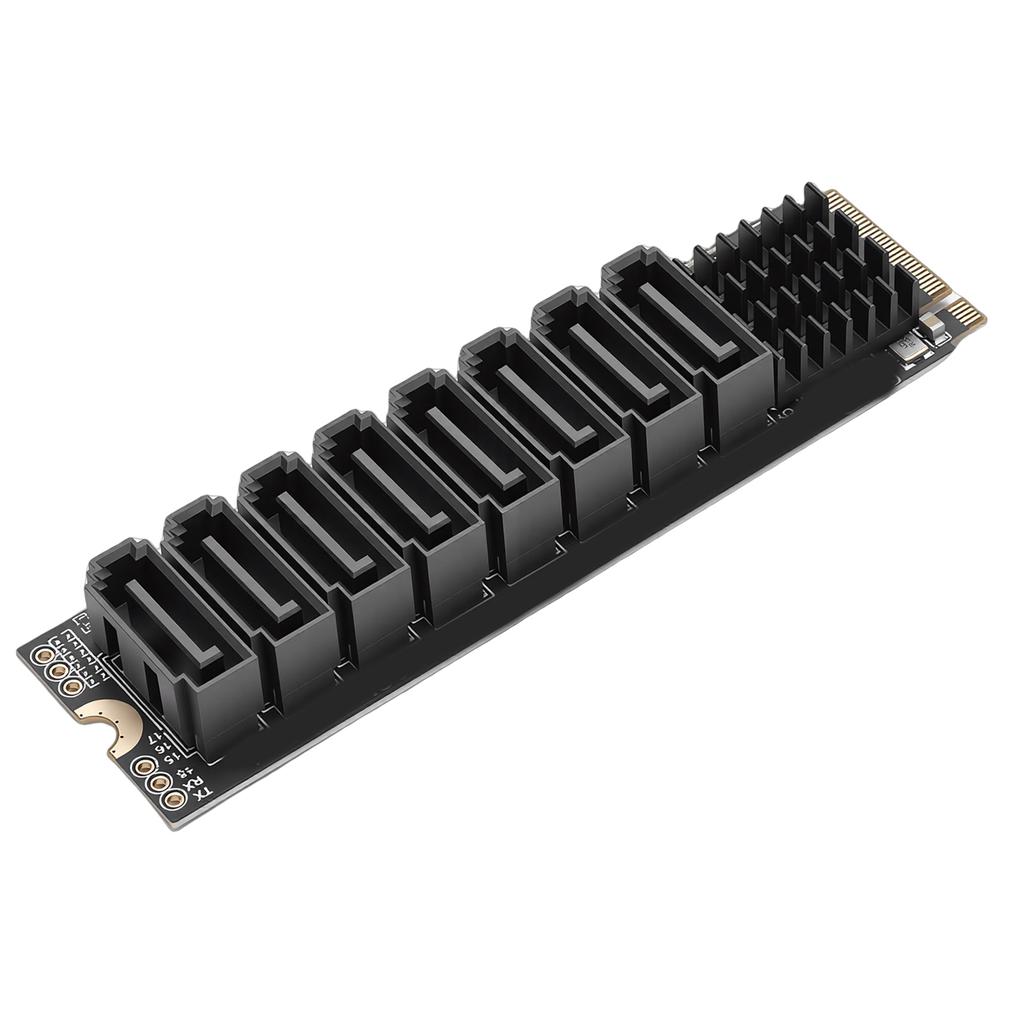M.2 M Key to 8 Port Serial ATA 3.0 Expansion Card PCIe 3.0 X2 M Key Adapter with LED Indicators Support for Thunderbolt