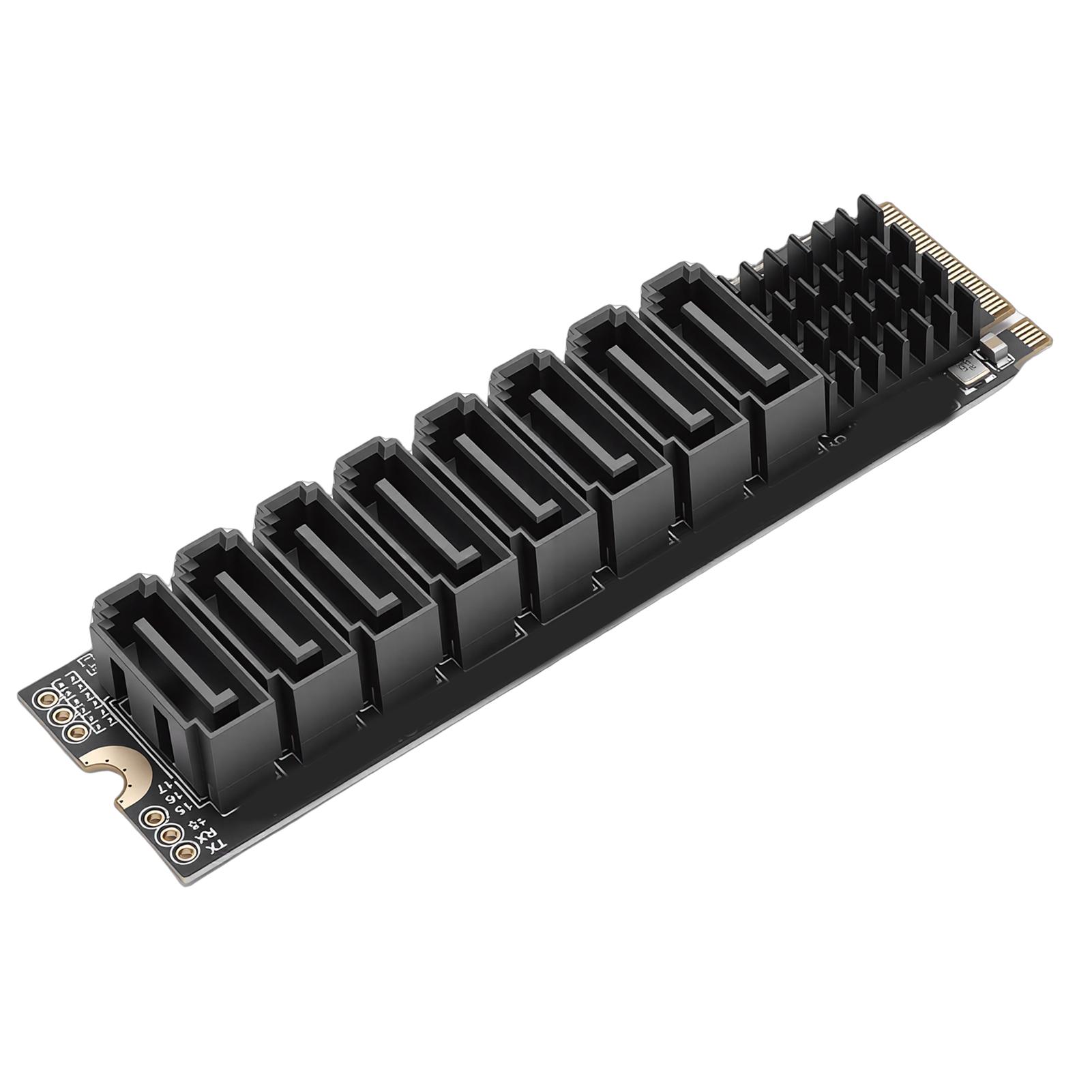 

M.2 M Key to 8 Port Serial ATA 3.0 Expansion Card PCIe 3.0 X2 M Key Adapter with LED Indicators Support for Thunderbolt
