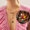 1PC Trendy Droplet-shaped Titanium Steel Waterdrop Birthstone Charms Pendant Necklace Gemstone DIY Jewelry Gift