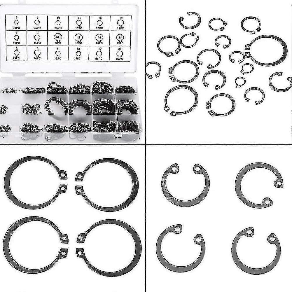 300 Stück Sortiertes Sprengring-Set, Bestzy Sprengringe Set Edelstahl E-Clip Außenhaltescheibe Schnappring-Set Für Sprengring, 2 mm Bis 32 mm