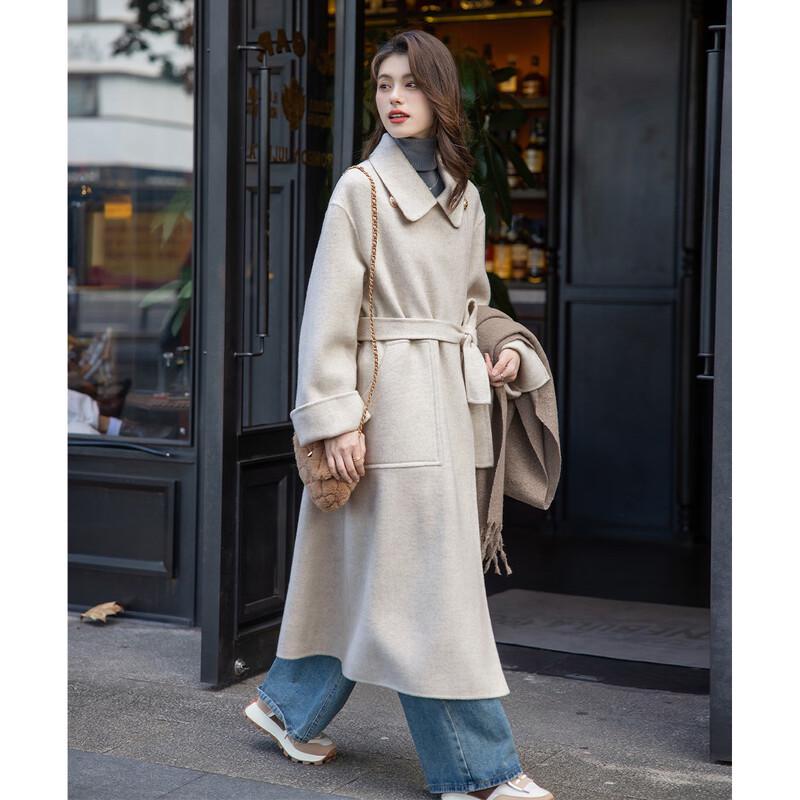 Moka'na French Hepburn Style Long Sleeve Women's Coat