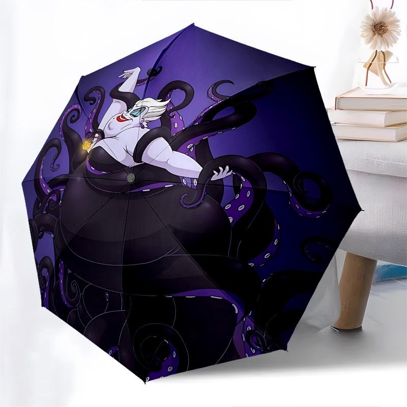 Ursula, Tentacles Themed Automatic Opening and Closing Umbrella, Brightly Colored 8-rib Portable Umbrella, Suitable for Men and Women, A Perfect Gift