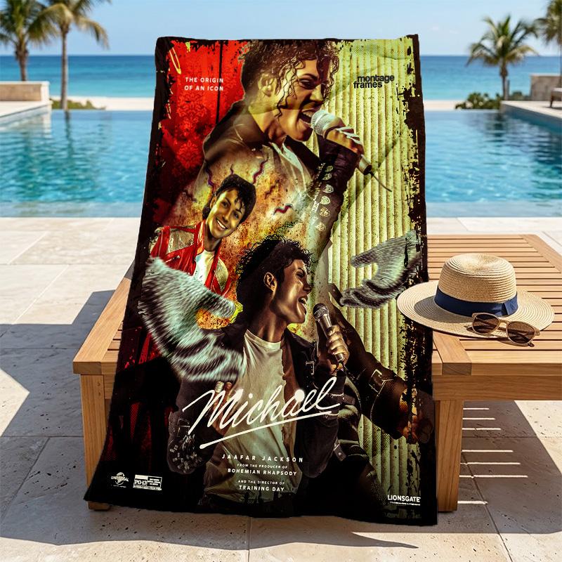 Michael Jackson Stijlvolle Digitale Print Strandlaken Sneldrogende Absorberende Deken Voor Strand Zwembad Sportschool Reizen