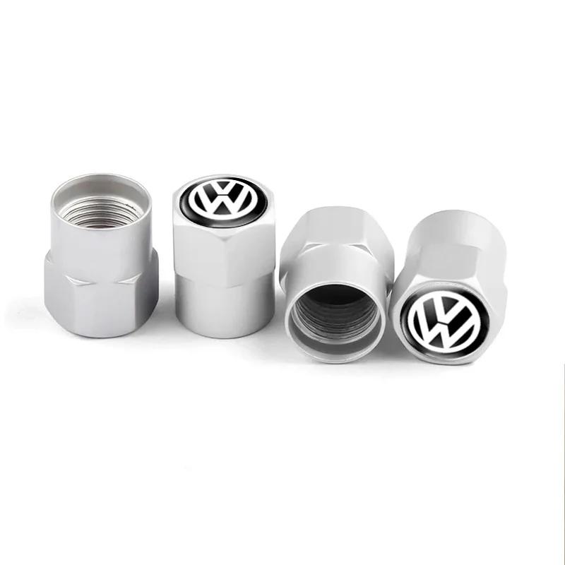 For Volkswagen b34Pcs Car Wheel Tire Valve Caps Air Stem Lavida Rline Tyre Plug For Volkswagen VW GTI Golf 7 Polo Tiguan Passat Jetta Accessories