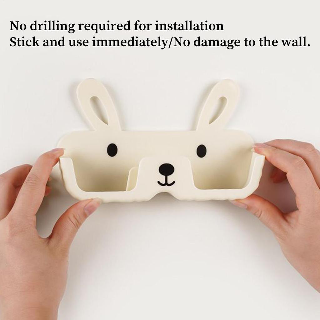 Wall Sunglass Holder No-Drilling Glasses Organizer Decorative Rabbit-shaped Sunglass Rack For Entryway Living Room Bathroom