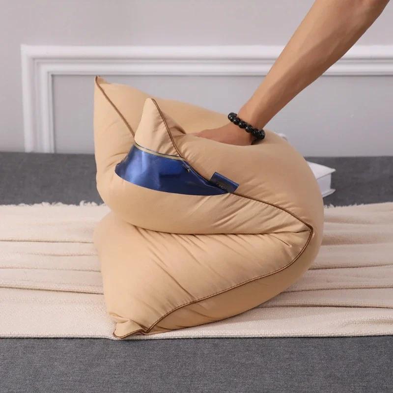 Kissen aus 100 % Baumwolle, für Schlafzimmer, Bett, Schlaf, Nackenkissen, mittlerer bis hoher Kissenkern, mattiert, verdickt, maschinenwaschbar, Bettbezug, weiß