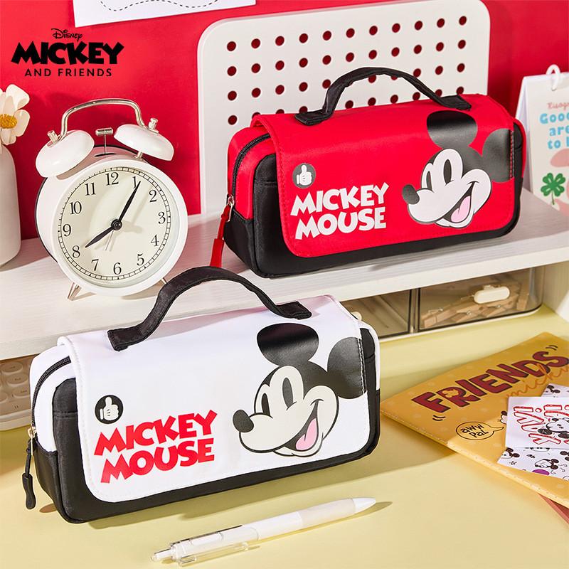 Mickey Mouse Large Capacity Double Layer Pencil Case With Cartoon Design For Kids And Students