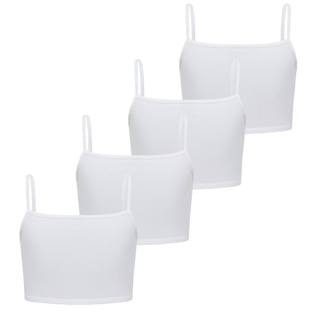 4Pc/lot Teen Kids Lace Vests Young Children's Breast Care Training Bras Solid Color Maiden Cotton Teenage Underwear Tops