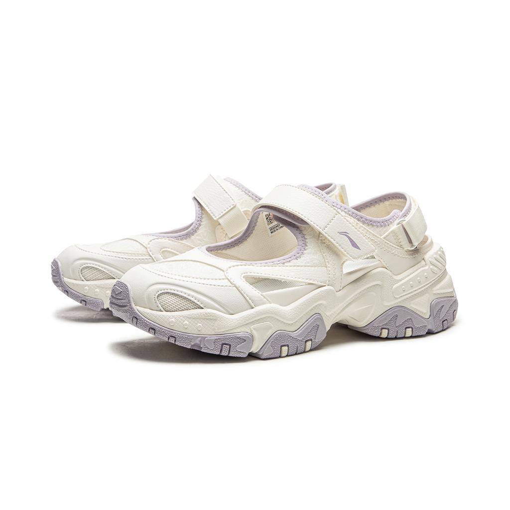 Li-Ning Brown Sugar Sports Comfortable Breathable Wear-Resistant Creek Shoes Women Shoes White Purple AGUW014-4