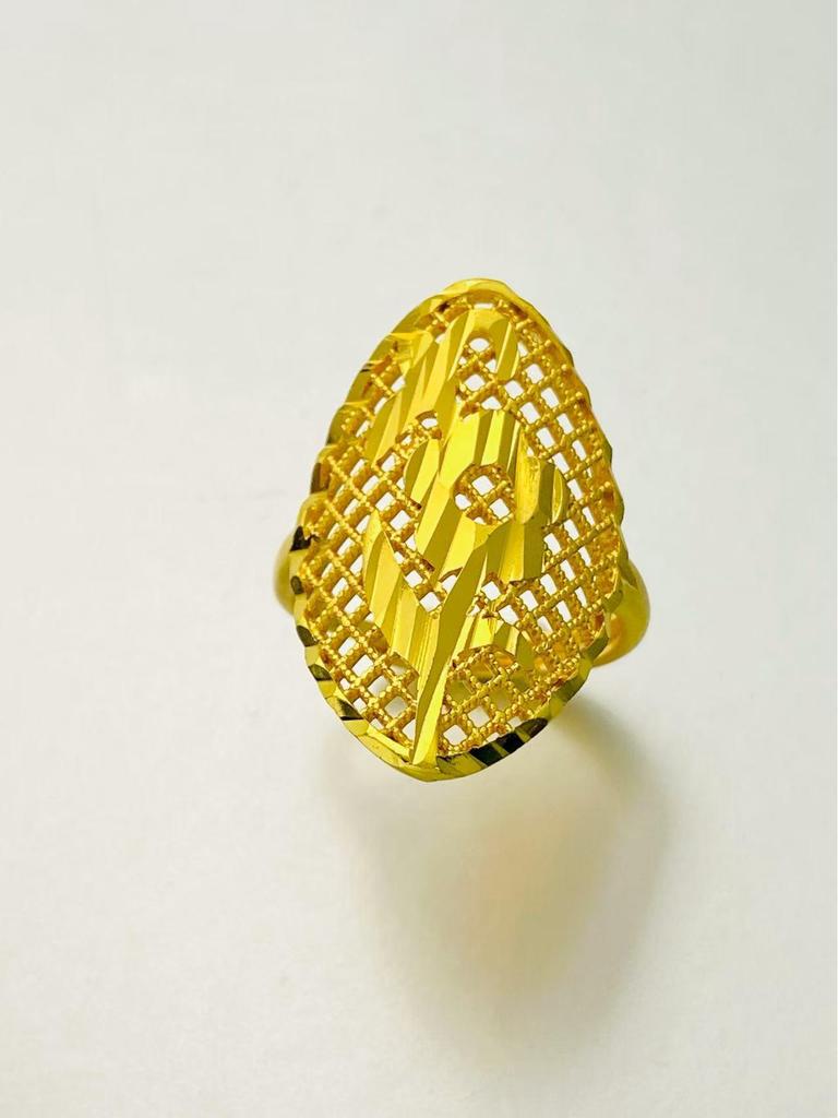 24K Gold Plated Adjustable Brass Ring - Personalized High-End Design