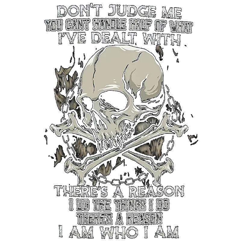 Black T Shirt with Skull and Crossbones Print and Inspirational Text for Casual Wear