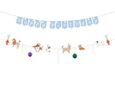 Baner Happy Birthday Pieski, 210 Cm, Mix