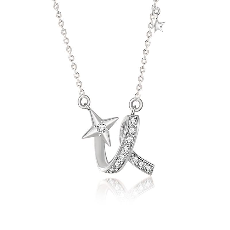 

Wishing Star Meteor Necklace: Women’s S925 Sterling Silver, Non-Fading, Autumn-Winter Luxury Clavicle Chain 925 Sterling Silver платиновий