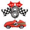 7pcs Racing Car Balloon Motorcycle Tire Wheel Balloons Black White Checkered Race Car Theme Kids Birthday Party Decorations Gift