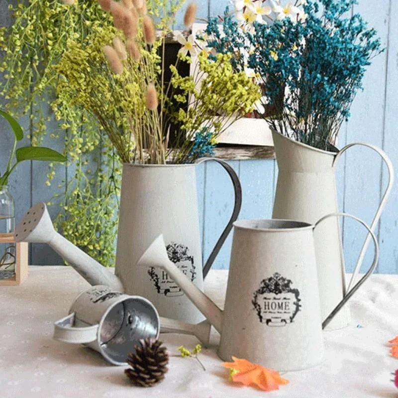 Vintage Blikkbøtte Smijern Blomster Bøtter Tørket Blomstervase Jernbøtter Blomsterpotte Blomsterbøtter Blomsterarrangementspotte