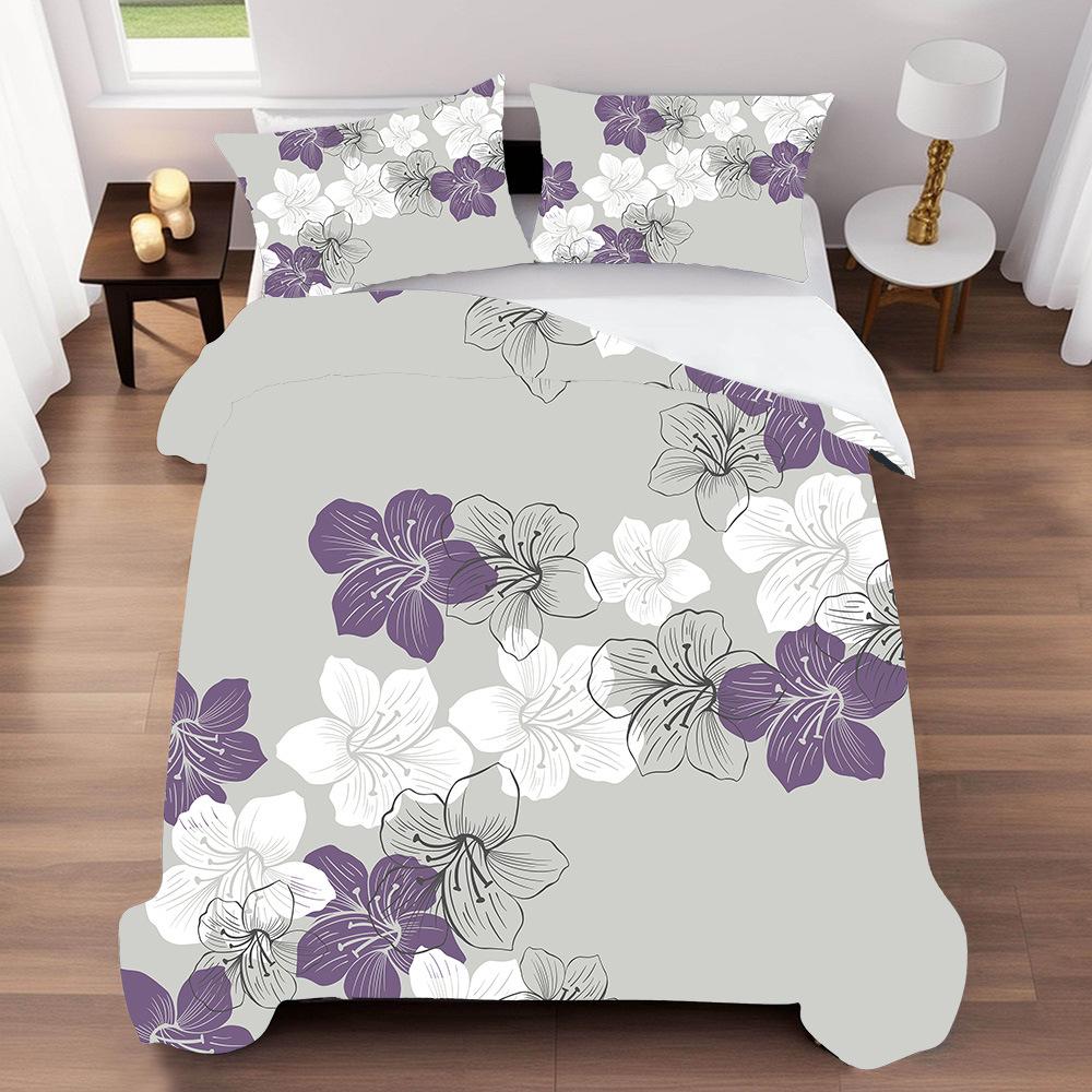 Home Textile Explosive Grinding Three-Piece Set 3D Digital Printing Spring Flower Bedding Quilt Cover Supply 135 * 200cm 50 * 80cm * 1 two-piece set