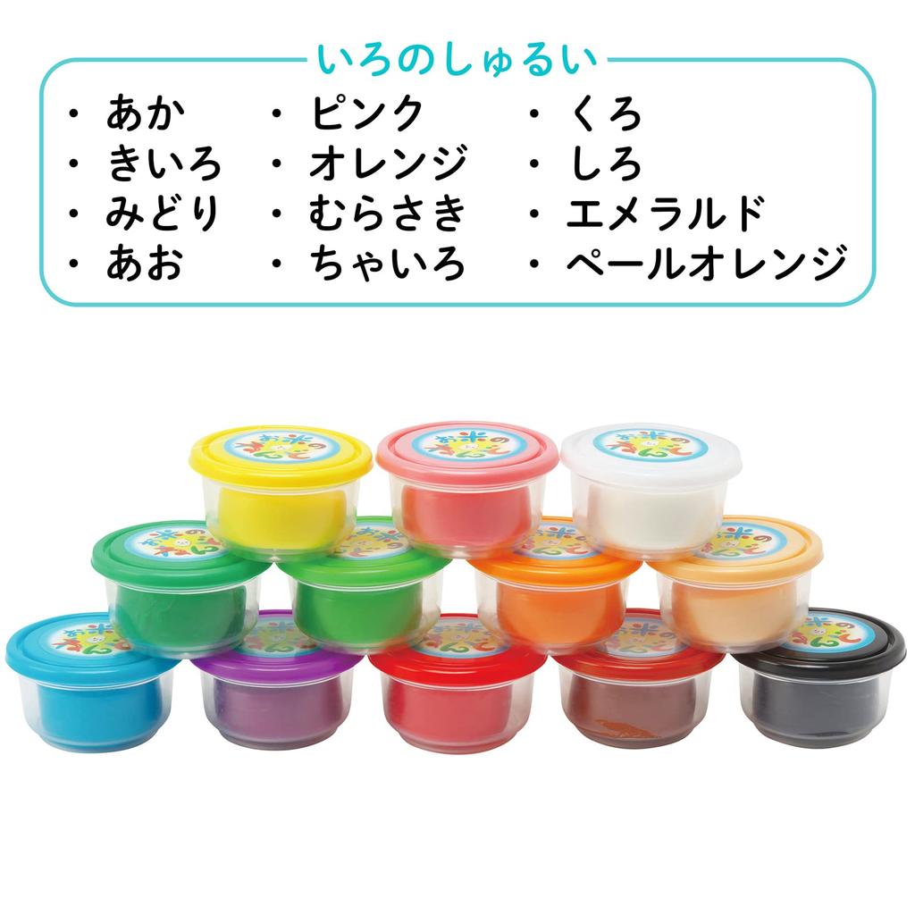 Ginpo Rice Clay Set by Asobikko Gincho Sangyo 12-Color (A-NRD12ZFR)