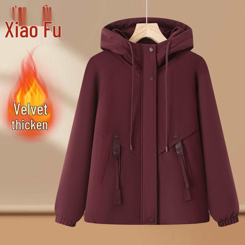 

Women s Elegant Hooded Fleece-Lined Winter Jacket XL