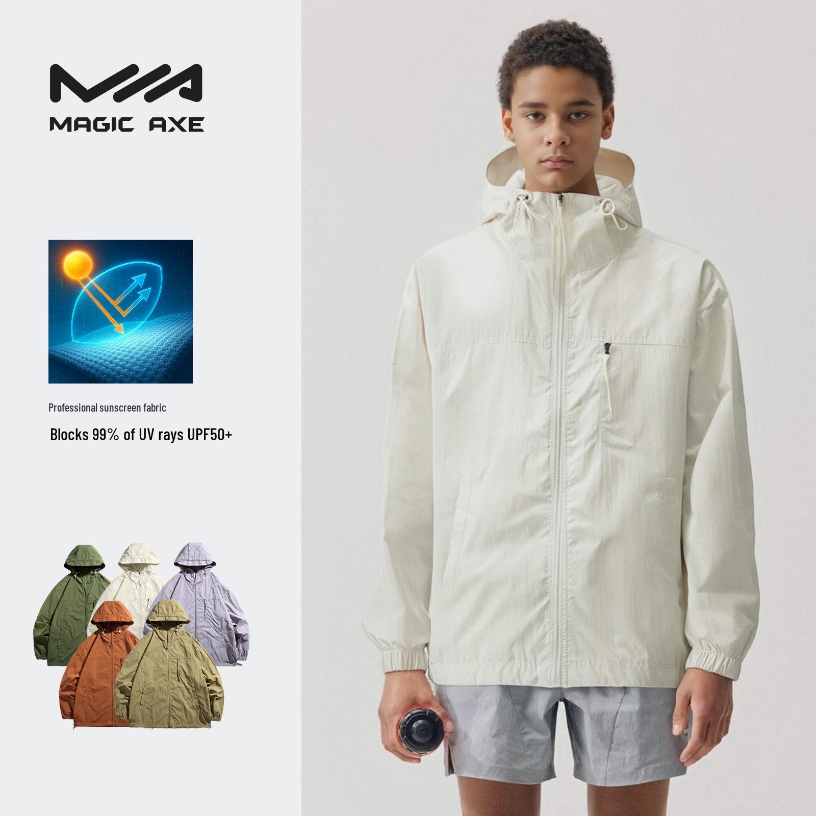 

Unisex Lightweight UV Protection Hooded Jacket - Breathable Summer Skin Coat L