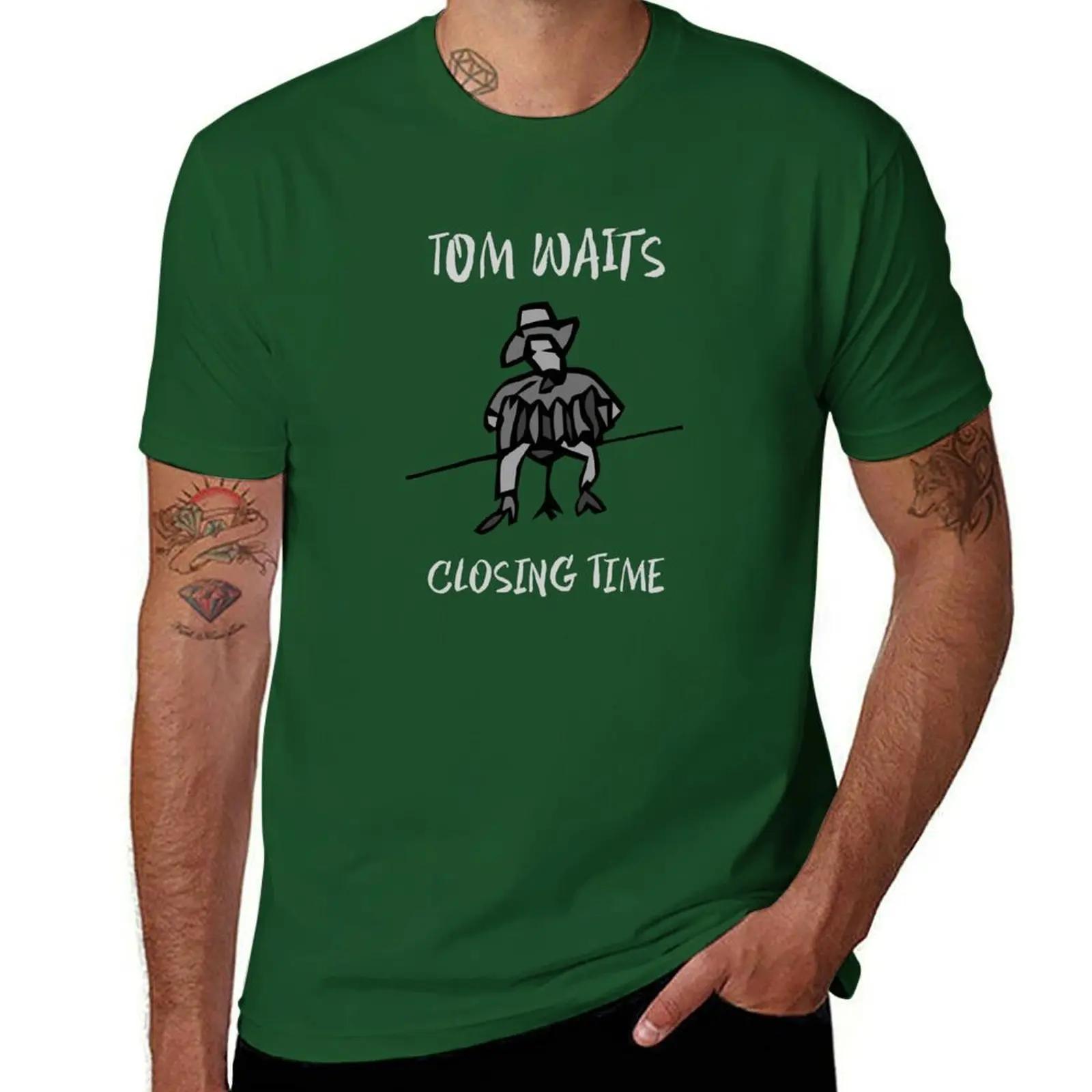 Tom Waits - Closing Time - BW 2 Футболка, кавайная одежда, винтажная одежда, мужская одежда, дизайнерская футболка для мужчин 4XL