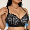 U-shaped Back Ultra-thin Lace Large Size Underwear Sexy Breathable Push-up Anti-sagging Steel Ring Bra