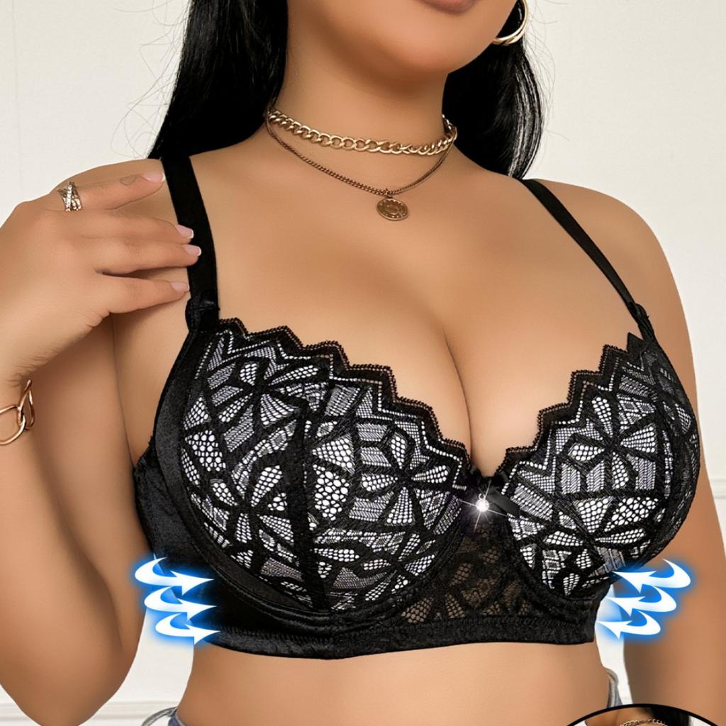 U-shaped Back Ultra-thin Lace Large Size Underwear Sexy Breathable Push-up Anti-sagging Steel Ring Bra