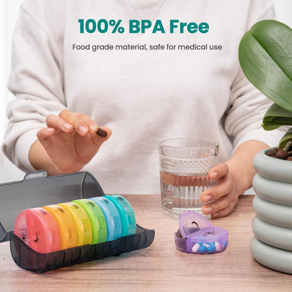 Wöchentliche 7-Tage-Pillenbox Medikamentenbox Halter Organizer Wöchentliche 14 Fächer Pillenaufbewahrungsbox für Medikamente Nahrungsergänzungsmittel Vitamine