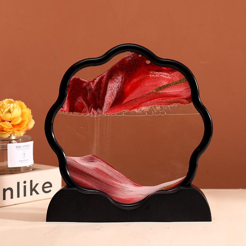 Sandscape Moving Sand Art Picture Quicksand 3D Liquid Hourglass Deep Sea Flowing Sand Painting Frame Office Home Decor Gifts