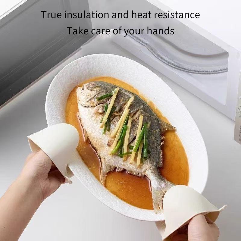 Silicone Oven Gloves Set of 2 with Heat Insulation and Non-slip Surface for Kitchen Safety