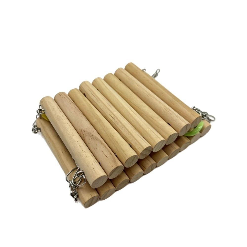Wood Bird Cage Swing Toy Double-layer Parrot Training Bridge  for Parakeets Budgies Cockatiels