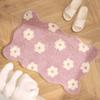 Floral Plush Bath Mat Non-Slip Floor Rug Bathroom Doorway Bedroom Kitchen Entryway Machine Washable 40x60cm 50x80cm