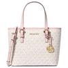 Michael Kors MK Jet Set Monogram Color Block Borsa Tote in Pelle da Pendolare Donna Vanilla-White 35T9GTVT0B-640