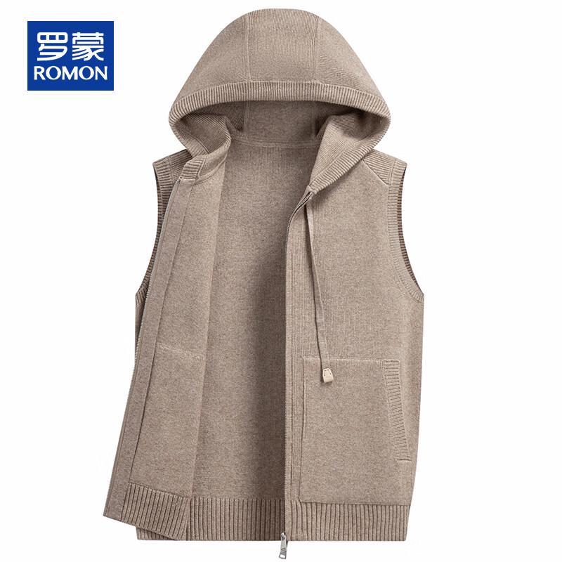 ROMON Men's Cashmere Blend Hooded Knit Vest