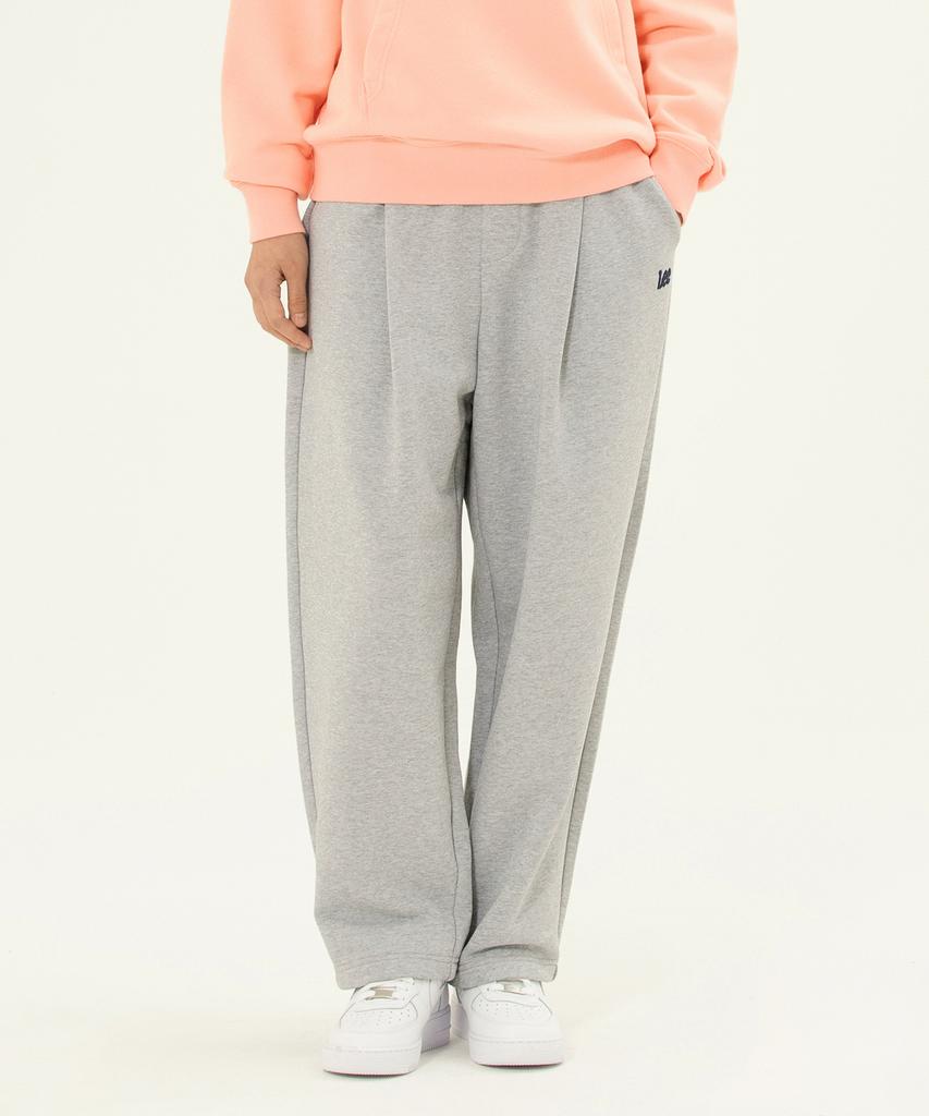LEE Sweat One-Tuck Wide Pants Gray