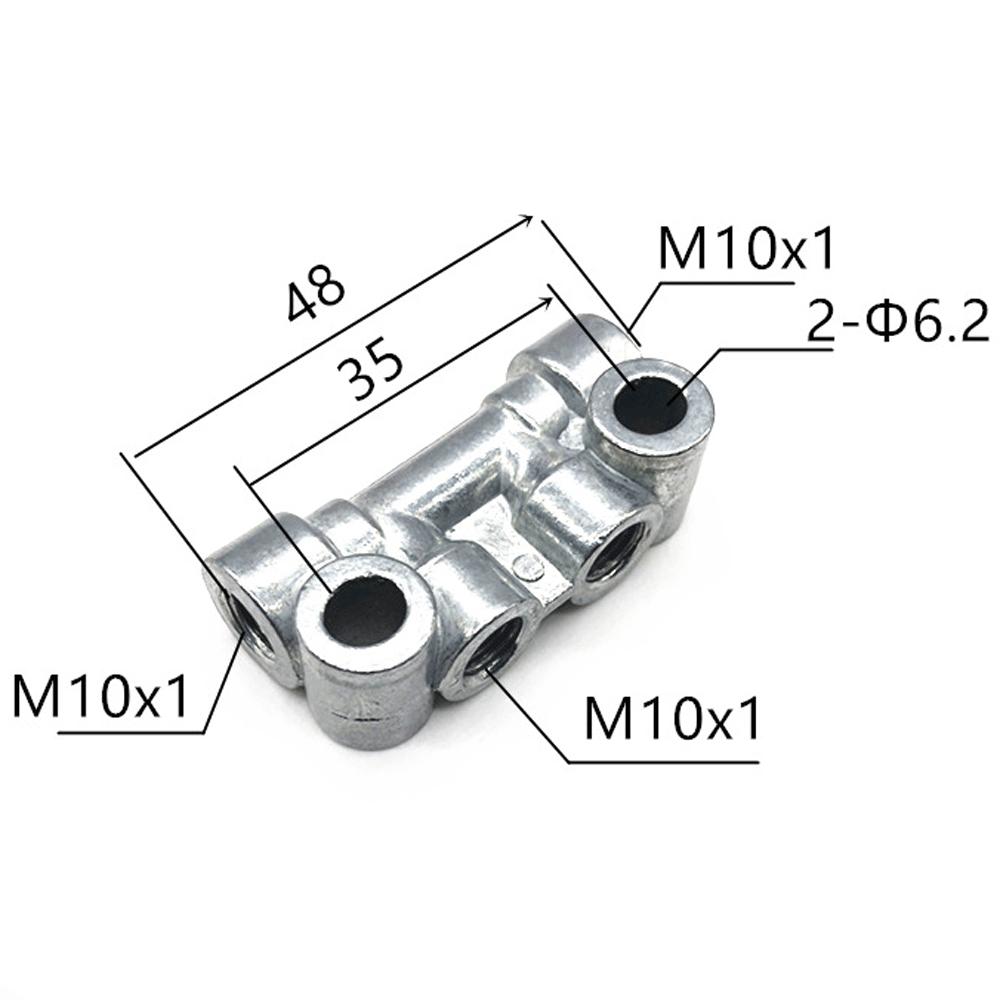 M8 M10 Pitch 1mm 2 3 4 5 6 7 8 10 Ways 4-12 Ports Zinc Alloy Resistance Oil Distributor Block Splitter Lubrication System