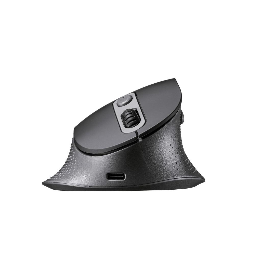 Sanwa Supply Silent Wireless Ergonomic Mouse (2.4GHz Wireless, 58mm Height) MA-EWBS528LBK