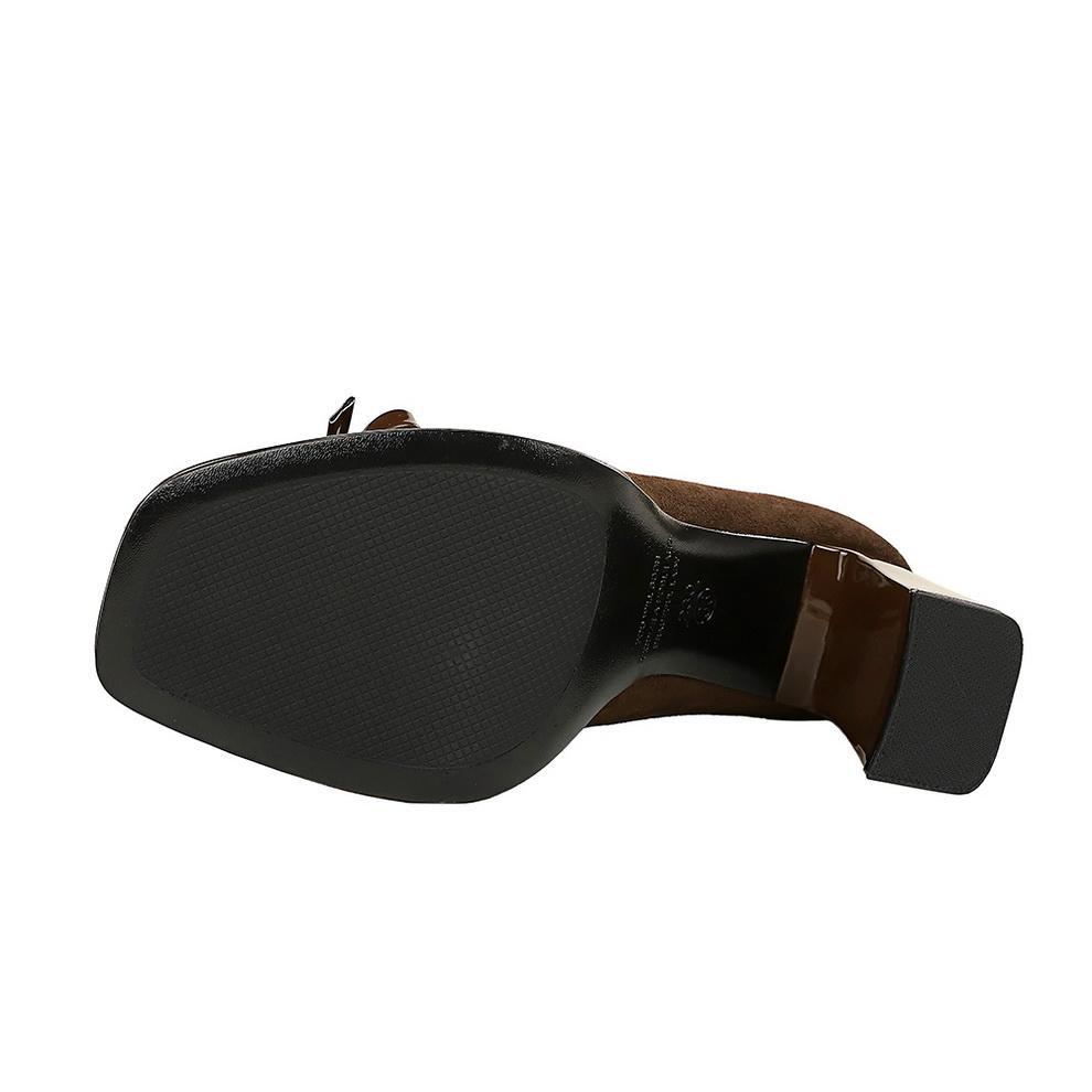 Voděodolné platformové boty na vysokém podpatku se čtvercovou špičkou, semišová dekorace s motýlí mašlí, dámské boty s mělkým výstřihem, super vysoké podpatky, lodičky