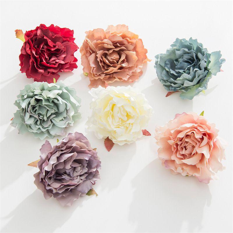 Artificial Flowers Silk Oil Cloth Peony Christmas Wreath Home Outdoor Garden Festival Wedding Bridal Bouquet Diy Gift Hot Sales