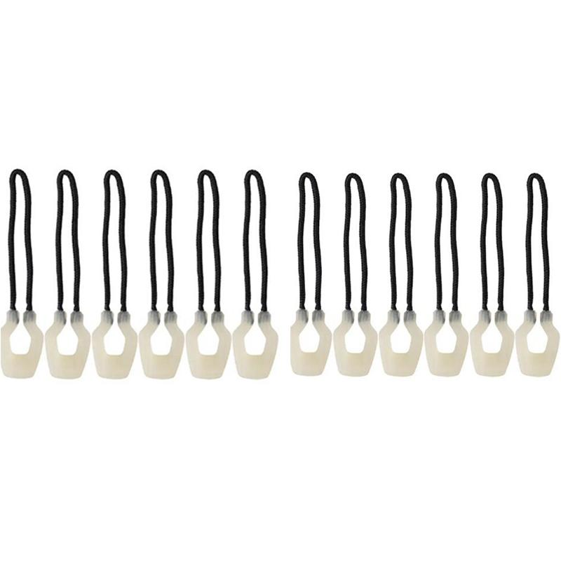 6/12Pcs Luminous Zipper Pullers Tent Zipper Pull Slider Head Tool Convenient Zipper Extension Knapsack Jacket Zippers Accessory