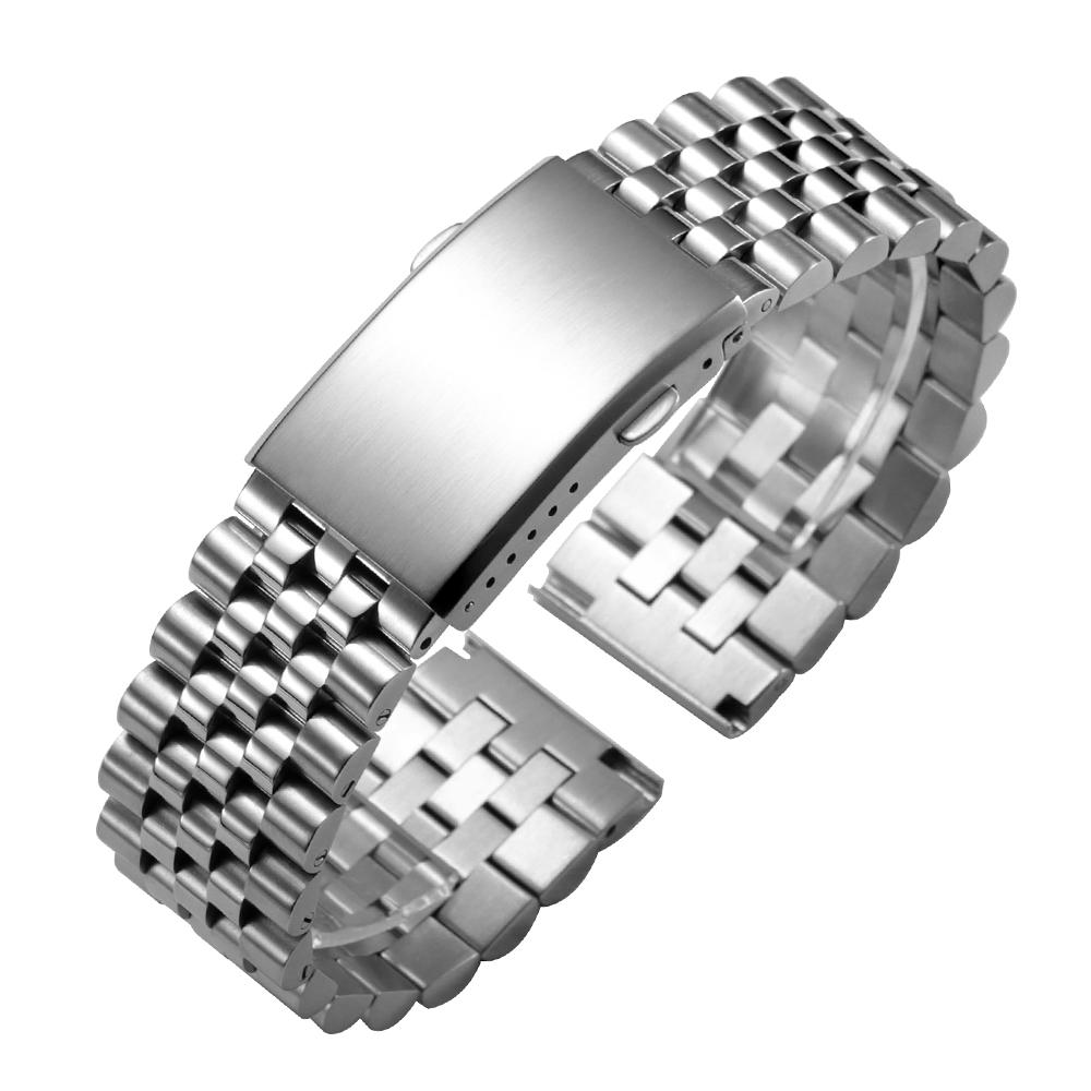 316L Straight End Stainless Steel Strap Quick Release Metal Watch Band 20mm 22mm Solid Buckle Bracelet for Seiko for Jubilee