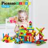 PicassoTiles () PTB120 120 Pieces Brush Shape 3D Building Blocks Tiles Toy Set Learning Playset STEM Toy Educational Kit Promote Children's Brain