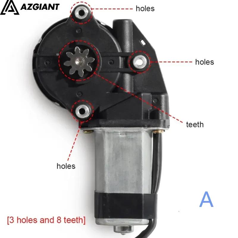 AZGIANT 12V/24V 3 hole 8 gear/teeth electric car Window lifter motor Power Windows Motor Regulator Left/ right torx pinion