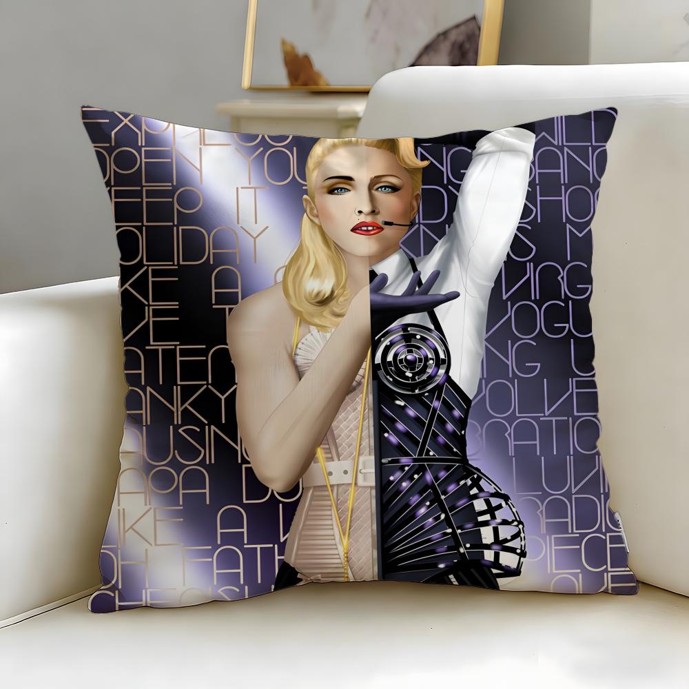classic singer Madonna Cushion Cover Soft EasyWash Pillow Case Versatile for Couch Bed Travel and Office
