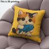 Cute Kitten Holding Fish Throw Pillow Covers Pattern Cushion Cover Suitable For Sofa Bedroom Car Pillow Cover