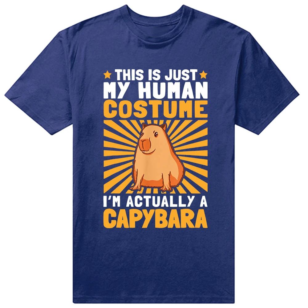 Retro Lustiges Capybara Don't Worry Be Capy T-Shirts Sommer Grafik Baumwolle Streetwear Kurzarm Geburtstagsgeschenke T-Shirt Männer