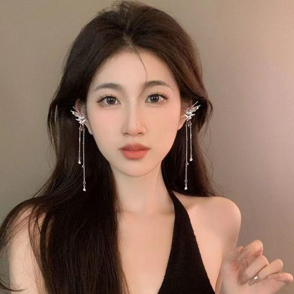 Female Jewelry Fairy Butterfly Earrings Fashion Jewelry Hanging Earrings New Elf Ear Cuff  Gift