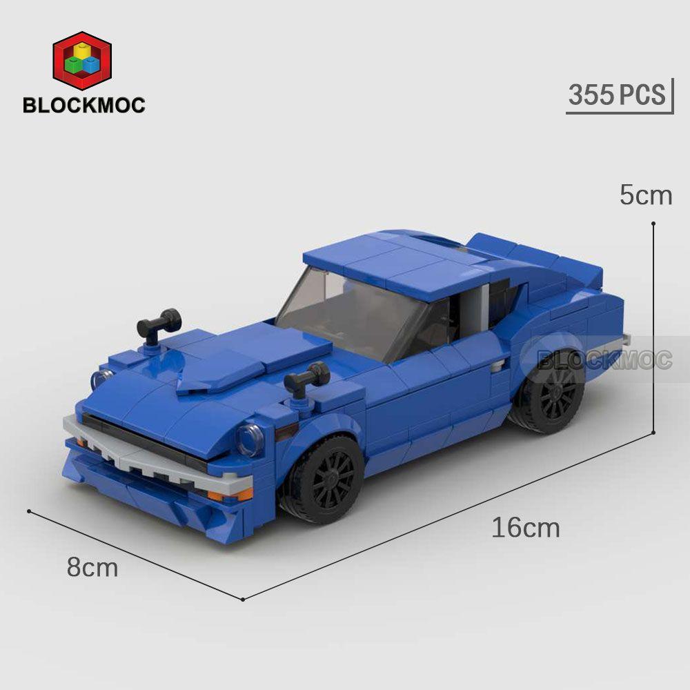 MOC Blocks JDM Fasted Furious Skylinec Gtr R34 S14 350Z R32 GT-R 240z Initial D Racing Sports Car Speed Racer Blocks Toys Boys